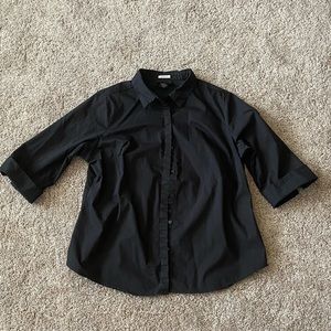 Black button-down women's dress shirt